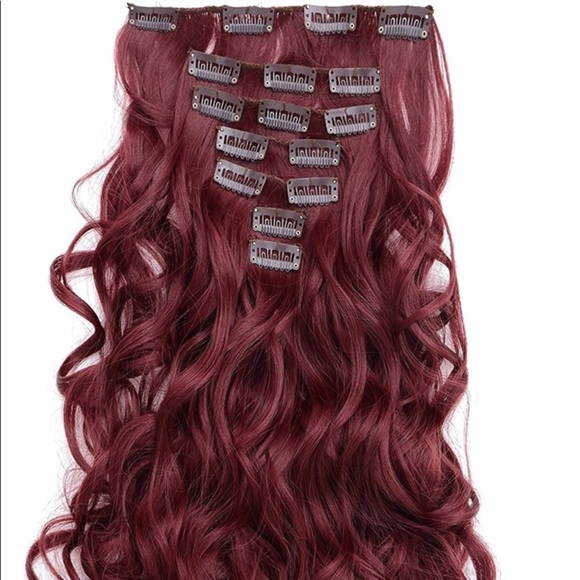 NEW RED WAVY ?Hair  clip in Extensions?